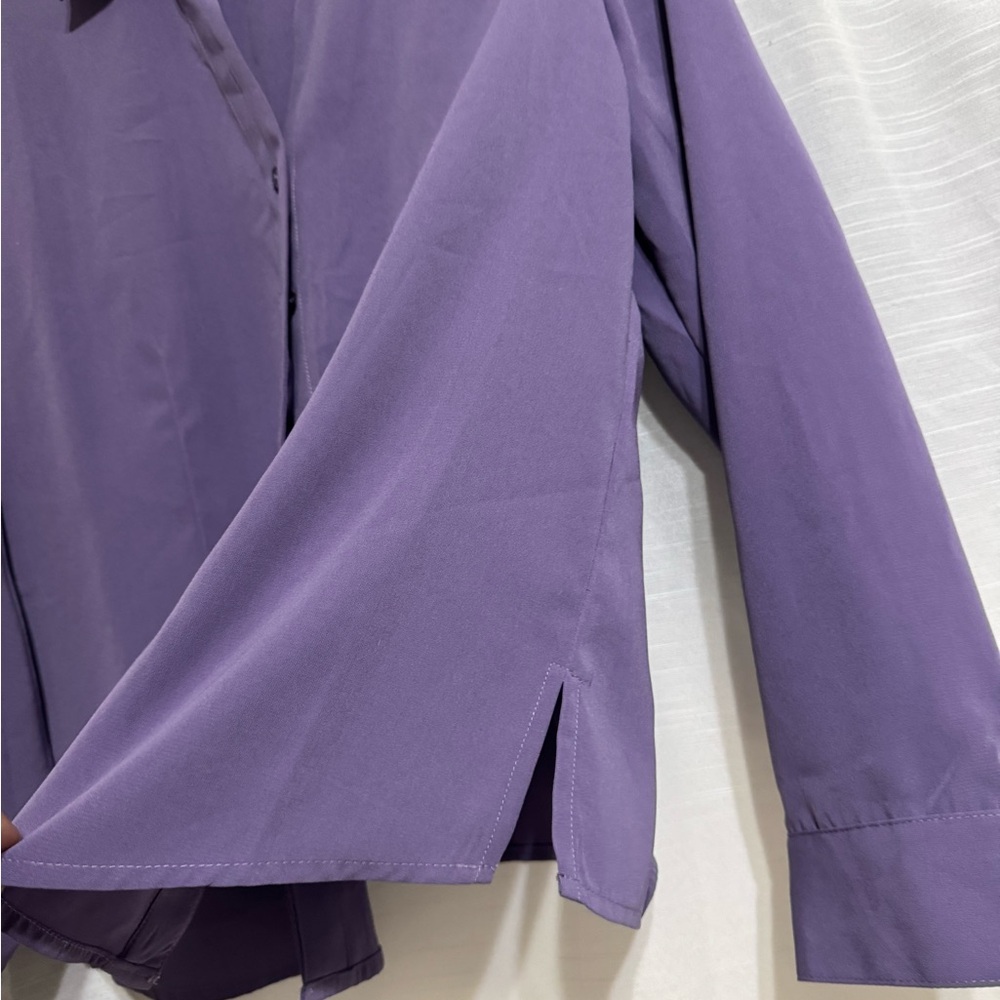 Purple Button-Up Blouse - Picture 7 of 11